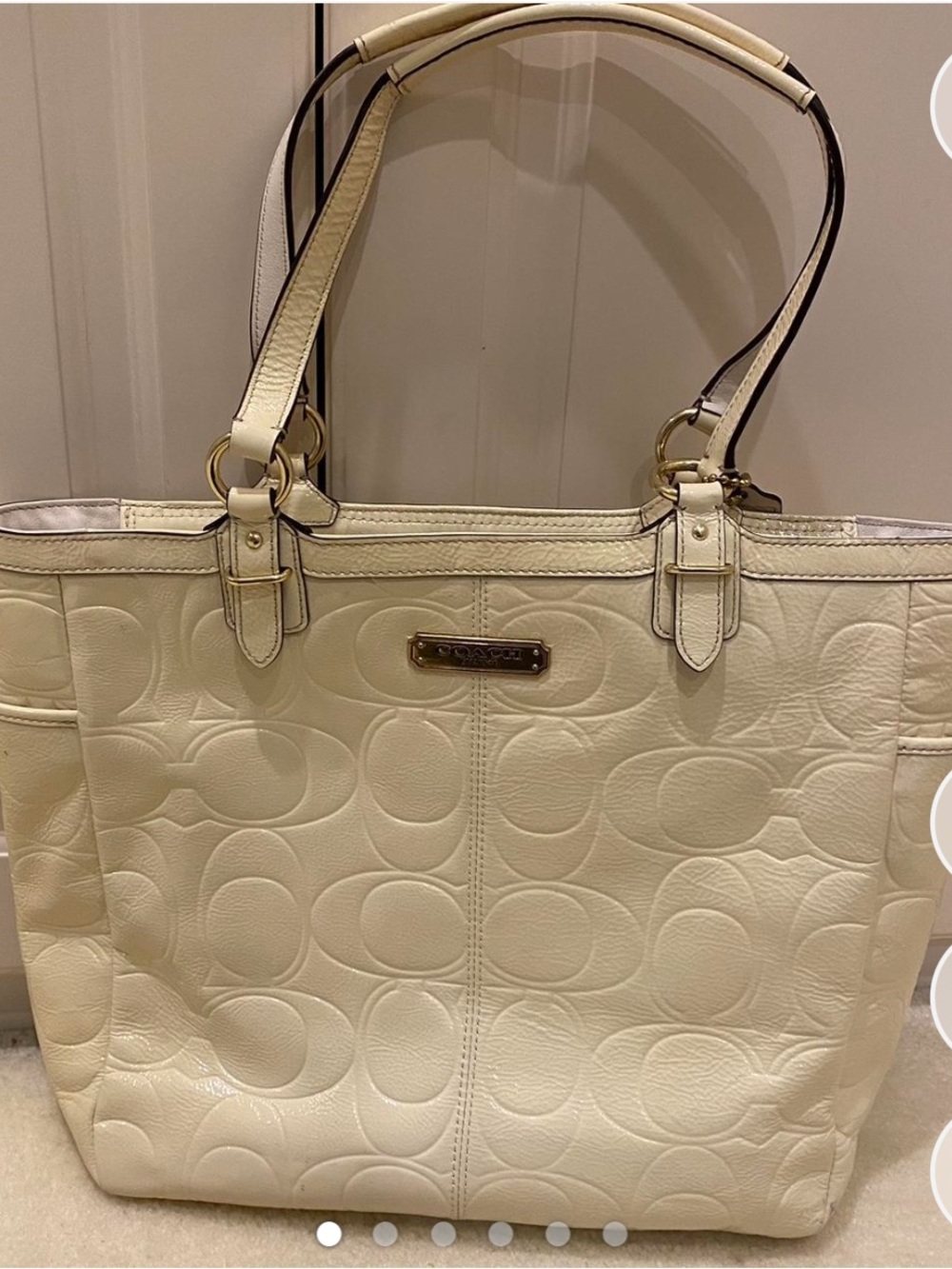 Vintage Coach Satin-Lined Leather Handbag